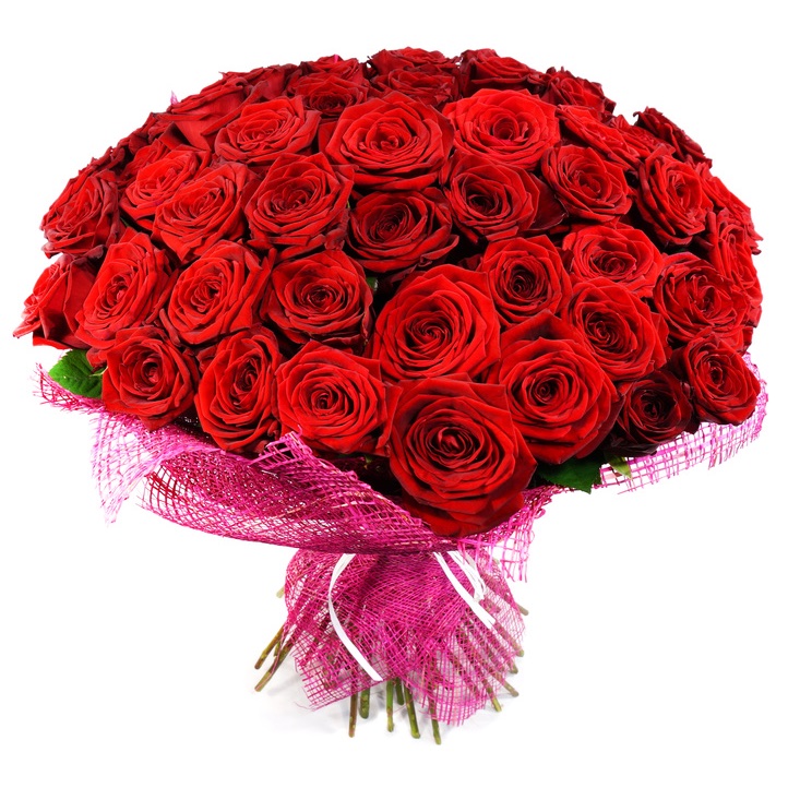 bunch of 50 red roses