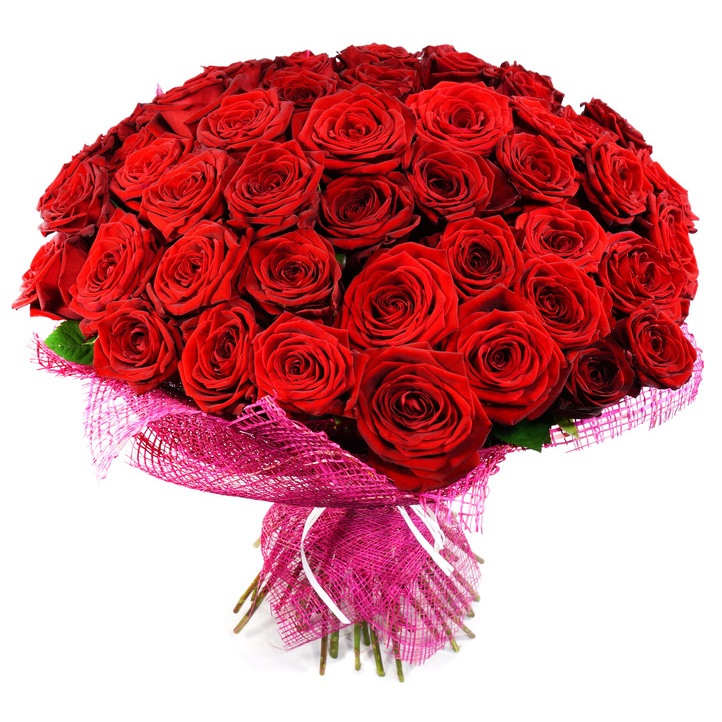 mazzo di 50 rose rosse 